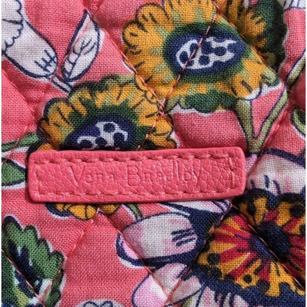 VERA BRADLEY ICONIC TOTE CORAL FLORAL PURSE BEACH BAG 12" X 12" X 5" EUC